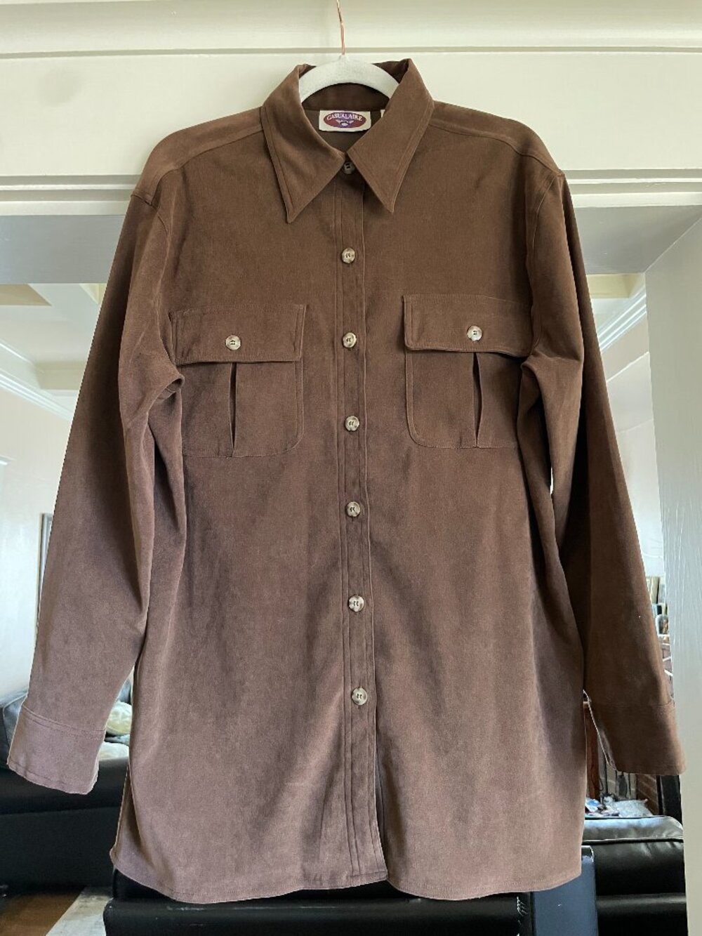 Casualaire Sueded Oversize Button Up/ Shacket - M